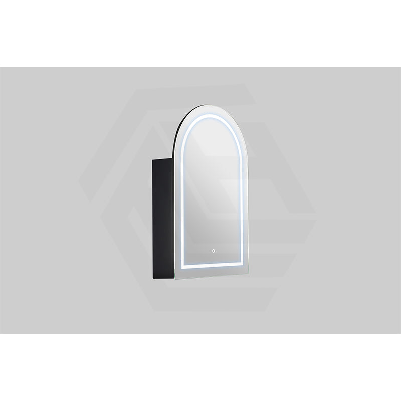 600x900x155mm Lukka Allison Frontlit LED Mirror Arch Shaving Cabinet 3 Colours Lighting Matt Black/Matt White
