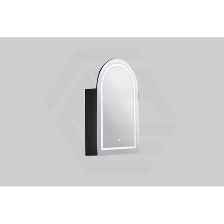 600x900x155mm Lukka Allison Frontlit LED Mirror Arch Shaving Cabinet 3 Colours Lighting Matt Black/Matt White
