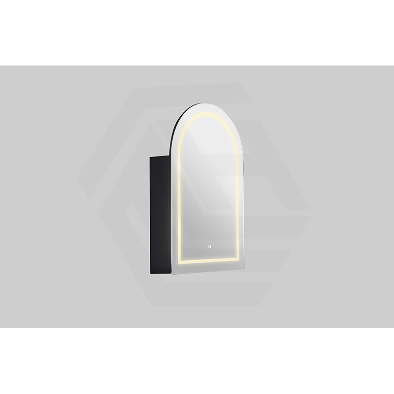600x900x155mm Lukka Allison Frontlit LED Mirror Arch Shaving Cabinet 3 Colours Lighting Matt Black/Matt White