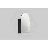 600x900x155mm Lukka Allison Frontlit LED Mirror Arch Shaving Cabinet 3 Colours Lighting Matt Black/Matt White