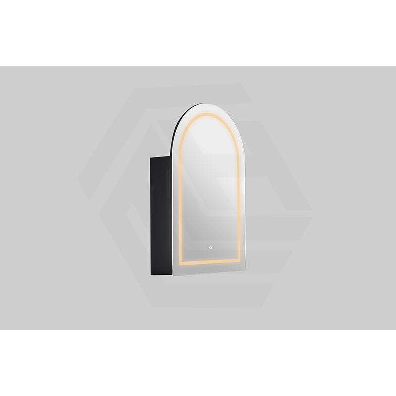 600x900x155mm Lukka Allison Frontlit LED Mirror Arch Shaving Cabinet 3 Colours Lighting Matt Black/Matt White