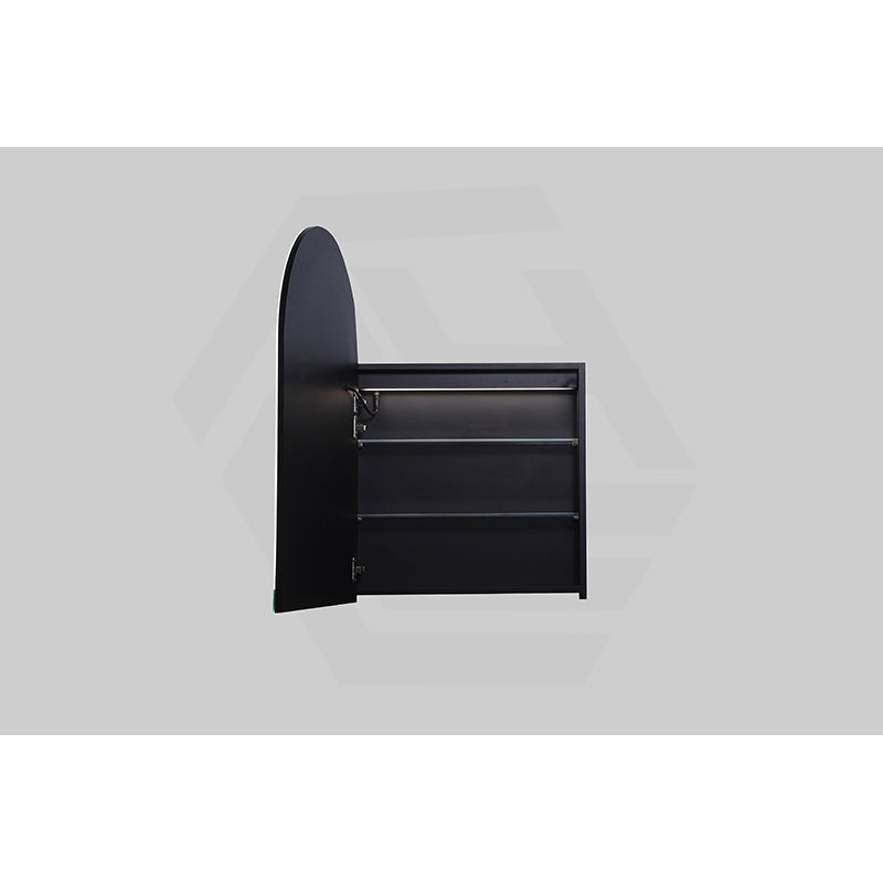 600x900x155mm Lukka Allison Frontlit LED Mirror Arch Shaving Cabinet 3 Colours Lighting Matt Black/Matt White