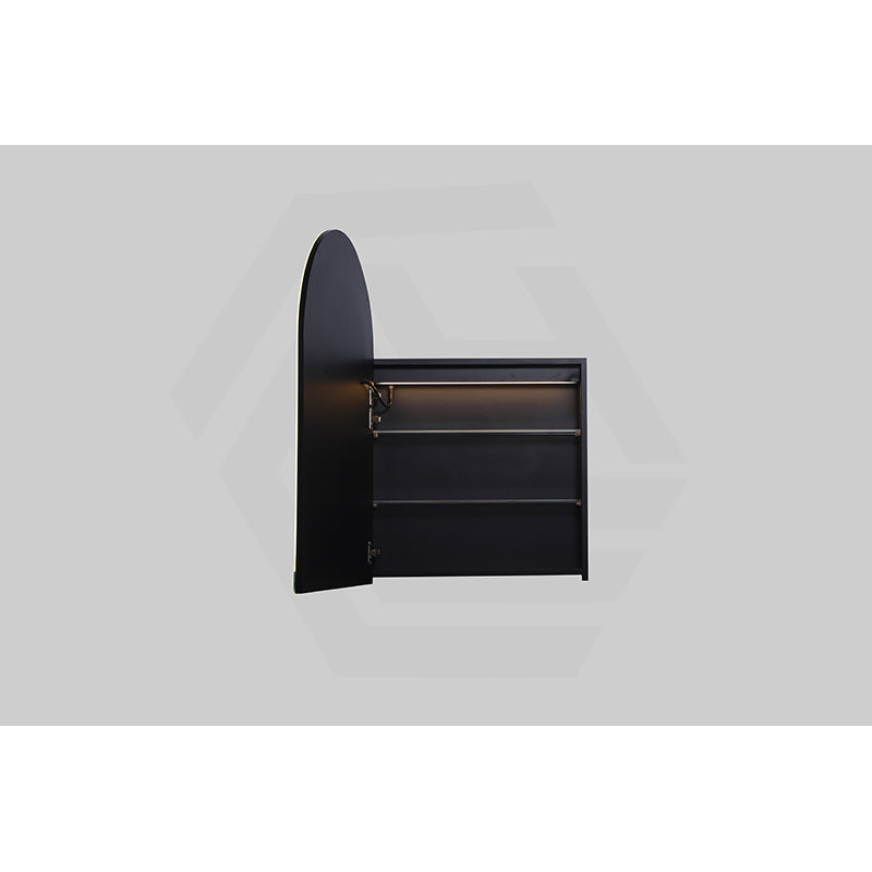 600x900x155mm Lukka Allison Frontlit LED Mirror Arch Shaving Cabinet 3 Colours Lighting Matt Black/Matt White