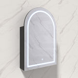 600x900x155mm Lukka Allison Frontlit LED Mirror Arch Shaving Cabinet 3 Colours Lighting Matt Black/Matt White
