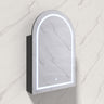 600x900x155mm Lukka Allison Frontlit LED Mirror Arch Shaving Cabinet 3 Colours Lighting Matt Black/Matt White