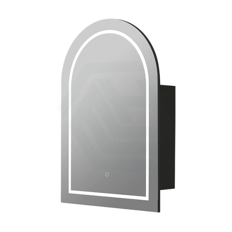 600X900X150Mm Ceto Olivia Matt Black Arch Led Shaving Cabinet Pencil Edge Frontlit Cabinets