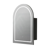 600X900X150Mm Ceto Olivia Matt Black Arch Led Shaving Cabinet Pencil Edge Frontlit Cabinets