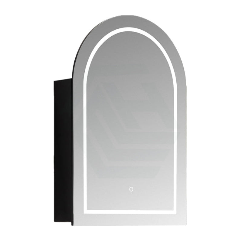 600X900X150Mm Ceto Olivia Matt Black Arch Led Shaving Cabinet Pencil Edge Frontlit Cabinets