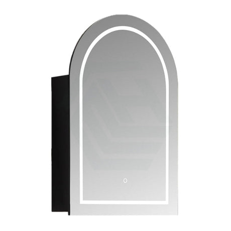 600X900X150Mm Ceto Olivia Matt Black Arch Led Shaving Cabinet Pencil Edge Frontlit Cabinets