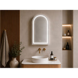 600x900x155mm Lukka Allison Frontlit LED Mirror Arch Shaving Cabinet 3 Colours Lighting Matt Black/Matt White