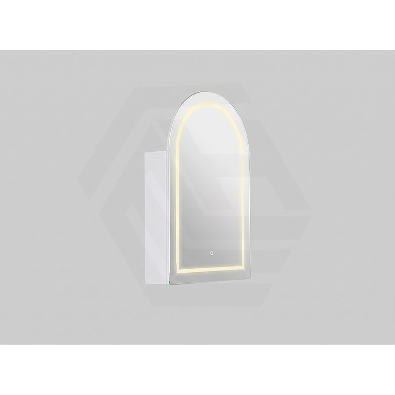 600x900x155mm Lukka Allison Frontlit LED Mirror Arch Shaving Cabinet 3 Colours Lighting Matt Black/Matt White