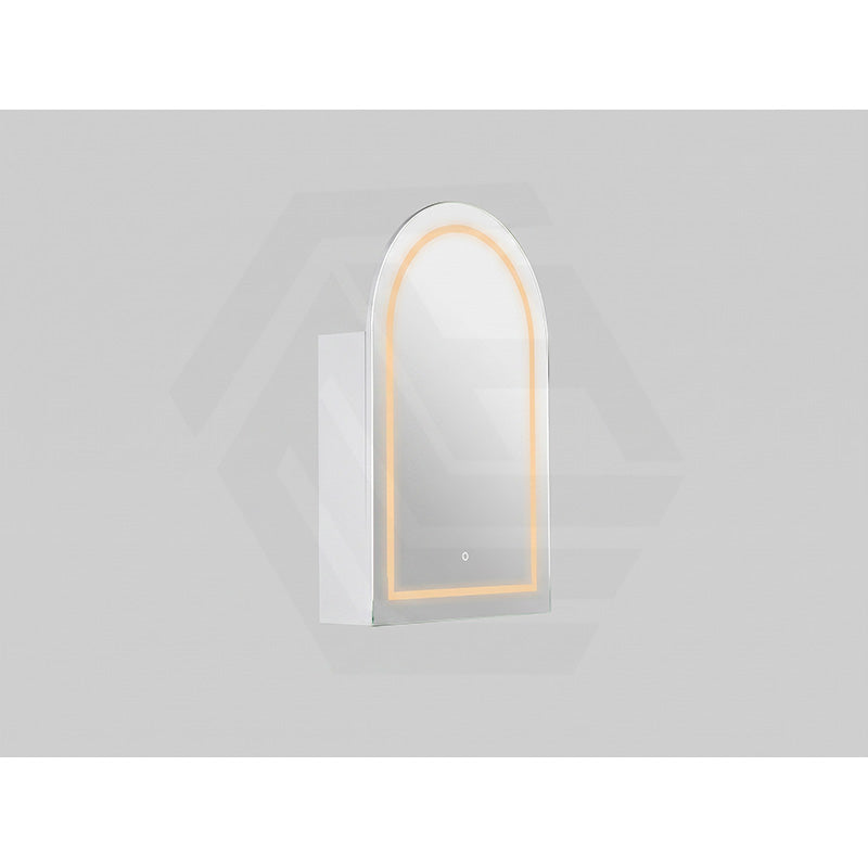 600x900x155mm Lukka Allison Frontlit LED Mirror Arch Shaving Cabinet 3 Colours Lighting Matt Black/Matt White