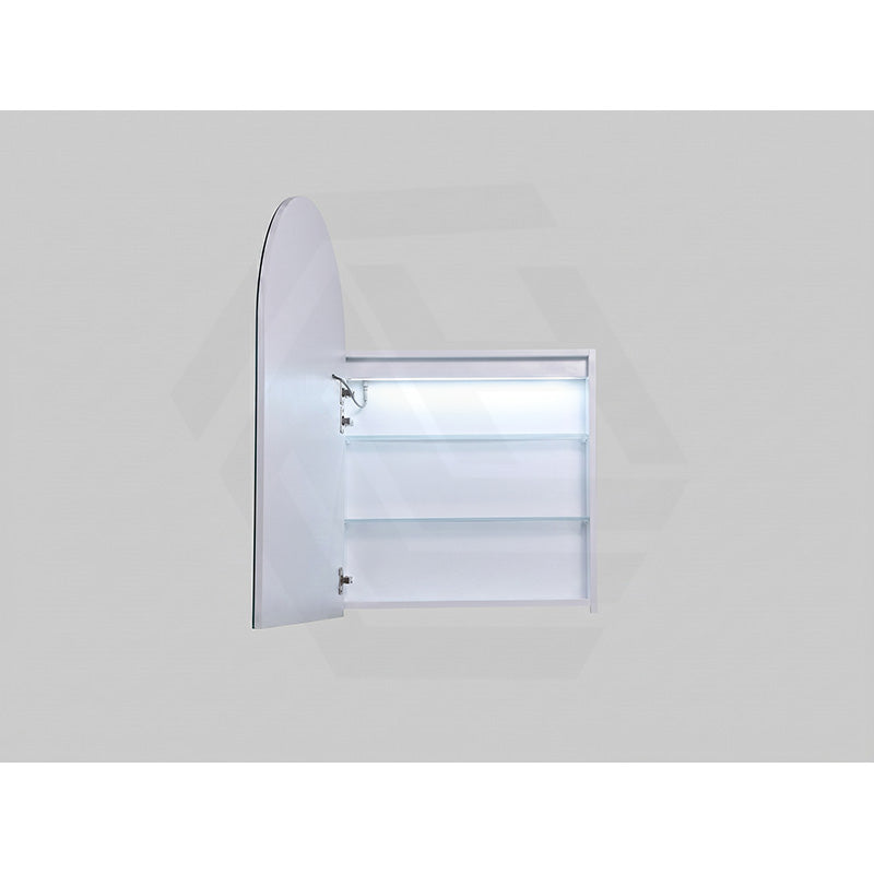 600x900x155mm Lukka Allison Frontlit LED Mirror Arch Shaving Cabinet 3 Colours Lighting Matt Black/Matt White