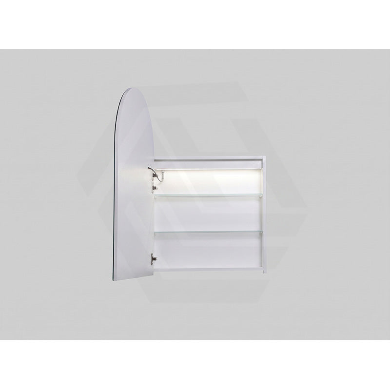 600x900x155mm Lukka Allison Frontlit LED Mirror Arch Shaving Cabinet 3 Colours Lighting Matt Black/Matt White