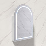 600x900x155mm Lukka Allison Frontlit LED Mirror Arch Shaving Cabinet 3 Colours Lighting Matt Black/Matt White