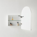600x900x155mm Lukka Allison Frontlit LED Mirror Arch Shaving Cabinet 3 Colours Lighting Matt Black/Matt White