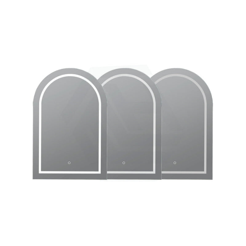600X900X150Mm Ceto Olivia Matt Black Arch Led Shaving Cabinet Pencil Edge Frontlit Cabinets