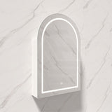 600x900x155mm Lukka Allison Frontlit LED Mirror Arch Shaving Cabinet 3 Colours Lighting Matt Black/Matt White