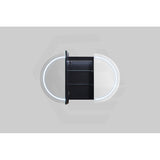 900/1200/1500mm Lukka Allison Pill Shape Frontlit LED Mirror Oval Shaving Cabinet 3 Colours Lighting Matt Black/Matt White