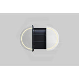 900/1200/1500mm Lukka Allison Pill Shape Frontlit LED Mirror Oval Shaving Cabinet 3 Colours Lighting Matt Black/Matt White
