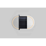 900/1200/1500mm Lukka Allison Pill Shape Frontlit LED Mirror Oval Shaving Cabinet 3 Colours Lighting Matt Black/Matt White