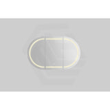 900/1200/1500mm Lukka Allison Pill Shape Frontlit LED Mirror Oval Shaving Cabinet 3 Colours Lighting Matt Black/Matt White
