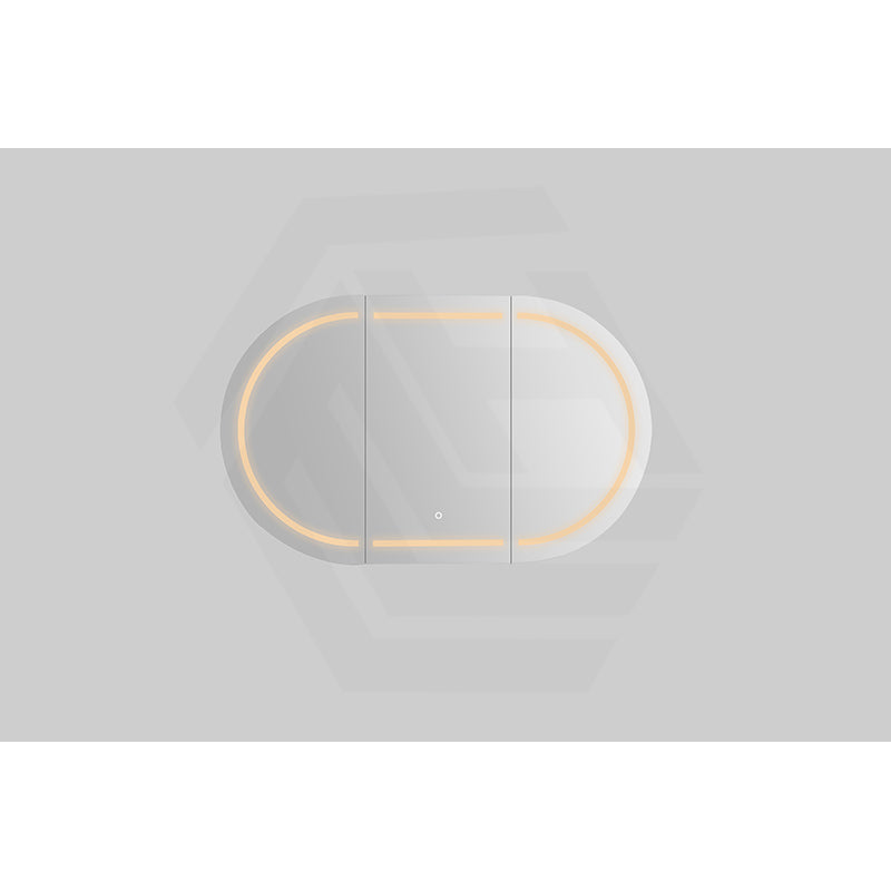 900/1200/1500mm Lukka Allison Pill Shape Frontlit LED Mirror Oval Shaving Cabinet 3 Colours Lighting Matt Black/Matt White