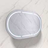 900/1200/1500mm Lukka Allison Pill Shape Frontlit LED Mirror Oval Shaving Cabinet 3 Colours Lighting Matt Black/Matt White
