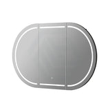900/1200/1500Mm Ceto Olivia Matt Black Oval Led Shaving Cabinet Frontlit Cabinets