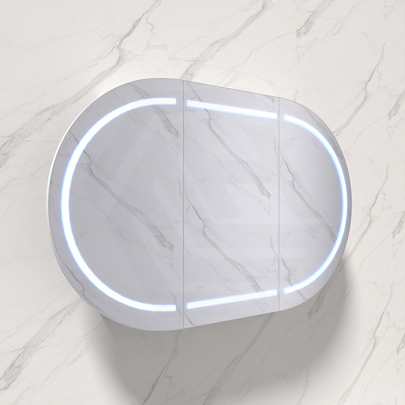 900/1200/1500mm Lukka Allison Pill Shape Frontlit LED Mirror Oval Shaving Cabinet 3 Colours Lighting Matt Black/Matt White