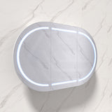 900/1200/1500mm Lukka Allison Pill Shape Frontlit LED Mirror Oval Shaving Cabinet 3 Colours Lighting Matt Black/Matt White