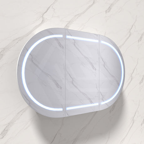 900/1200/1500mm Lukka Allison Pill Shape Frontlit LED Mirror Oval Shaving Cabinet 3 Colours Lighting Matt Black/Matt White