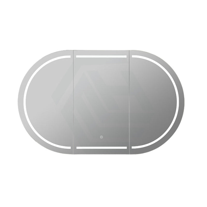 900/1200/1500Mm Ceto Olivia Matt Black Oval Led Shaving Cabinet Frontlit Cabinets