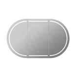900/1200/1500Mm Ceto Olivia Matt Black Oval Led Shaving Cabinet Frontlit Cabinets