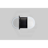 900/1200/1500mm Lukka Allison Pill Shape Frontlit LED Mirror Oval Shaving Cabinet 3 Colours Lighting Matt Black/Matt White