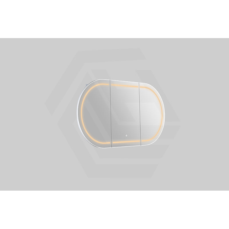 900/1200/1500mm Lukka Allison Pill Shape Frontlit LED Mirror Oval Shaving Cabinet 3 Colours Lighting Matt Black/Matt White