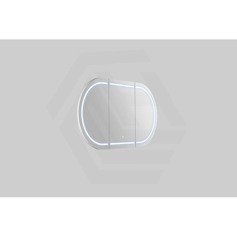 900/1200/1500mm Lukka Allison Pill Shape Frontlit LED Mirror Oval Shaving Cabinet 3 Colours Lighting Matt Black/Matt White