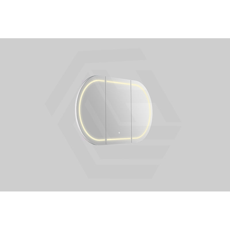 900/1200/1500mm Lukka Allison Pill Shape Frontlit LED Mirror Oval Shaving Cabinet 3 Colours Lighting Matt Black/Matt White