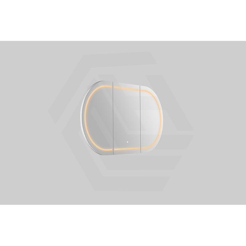 900/1200/1500mm Lukka Allison Pill Shape Frontlit LED Mirror Oval Shaving Cabinet 3 Colours Lighting Matt Black/Matt White