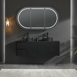900/1200/1500Mm Ceto Olivia Matt Black Oval Led Shaving Cabinet Frontlit Cabinets