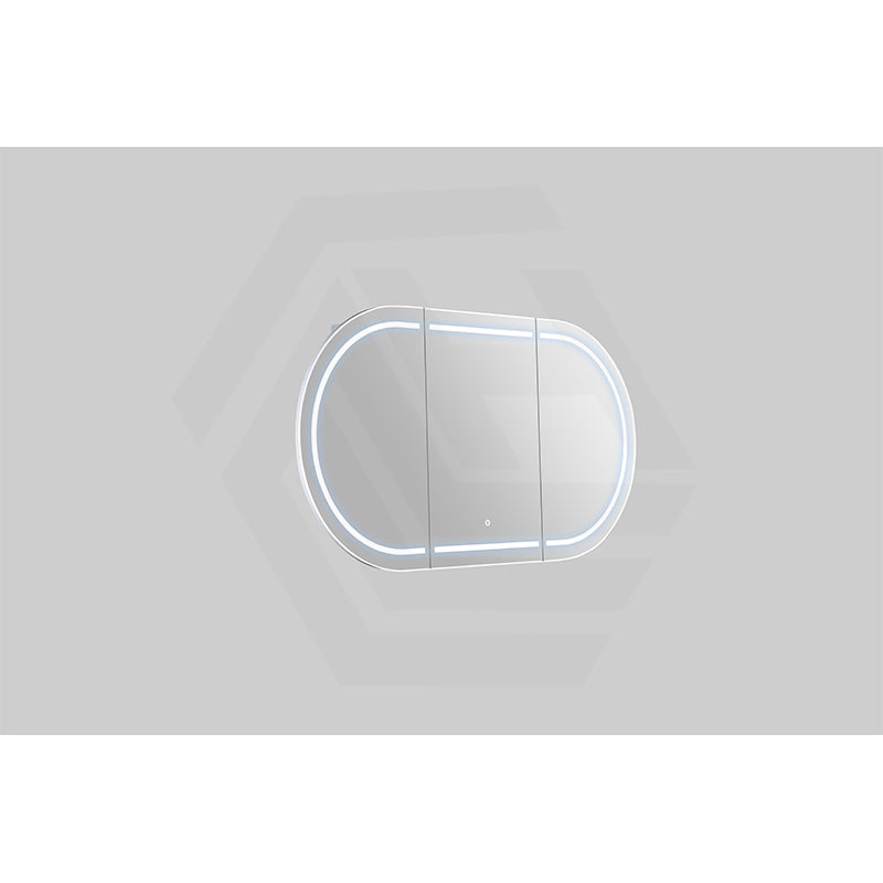 900/1200/1500mm Lukka Allison Pill Shape Frontlit LED Mirror Oval Shaving Cabinet 3 Colours Lighting Matt Black/Matt White