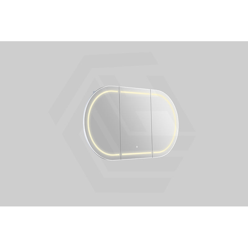 900/1200/1500mm Lukka Allison Pill Shape Frontlit LED Mirror Oval Shaving Cabinet 3 Colours Lighting Matt Black/Matt White