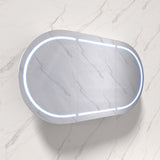 900/1200/1500mm Lukka Allison Pill Shape Frontlit LED Mirror Oval Shaving Cabinet 3 Colours Lighting Matt Black/Matt White
