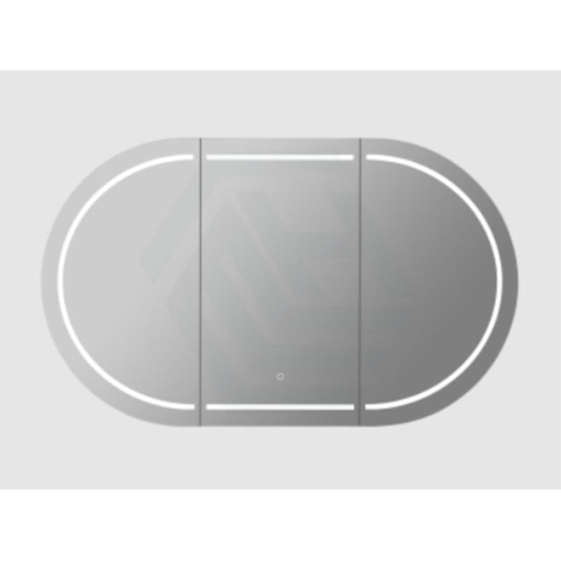 900/1200/1500Mm Ceto Olivia Matt Black Oval Led Shaving Cabinet Frontlit Cabinets