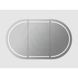 900/1200/1500Mm Ceto Olivia Matt Black Oval Led Shaving Cabinet Frontlit Cabinets