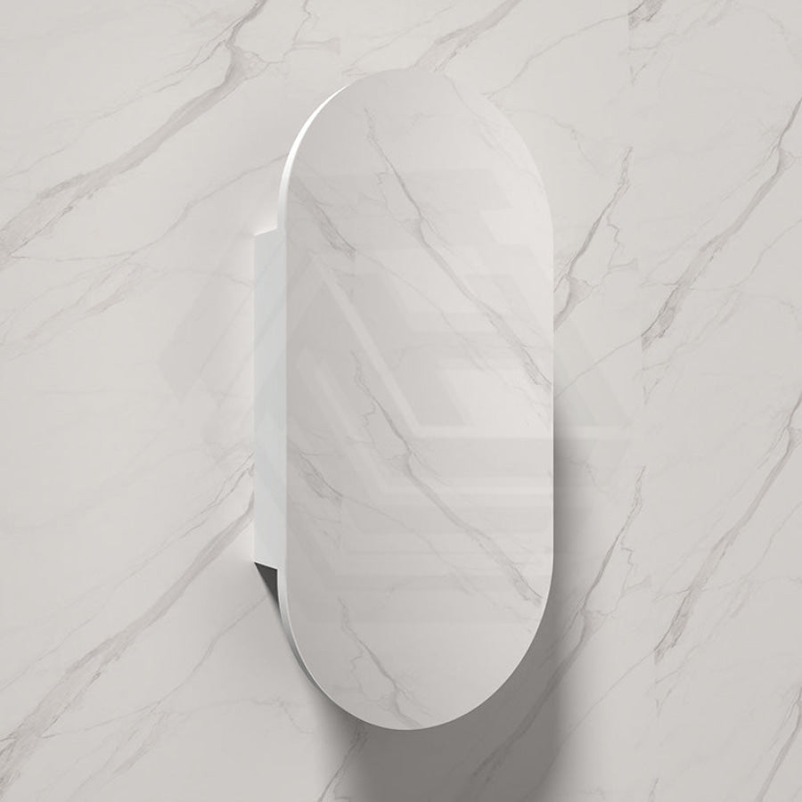 Lukka Allison Pill 450x900x150mm Matt White PVC Wall Hung Shaving Cabinet