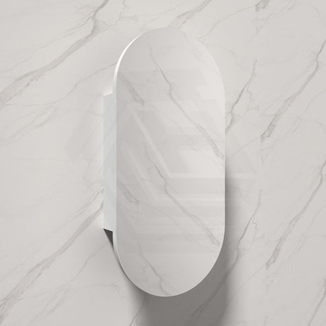 Lukka Allison Pill 450x900x150mm Matt White PVC Wall Hung Shaving Cabinet