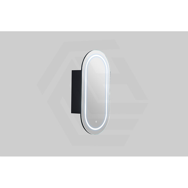 450x900x155mm Lukka Allison Pill Frontlit LED Mirror Oval Shaving Cabinet 3 Colours Lighting Matt White/Matt Black