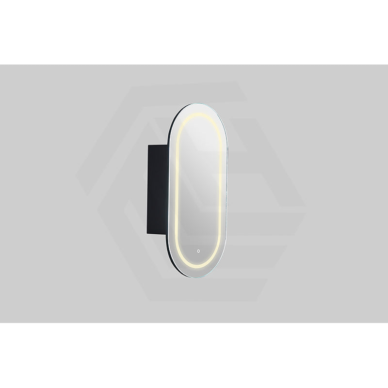 450x900x155mm Lukka Allison Pill Frontlit LED Mirror Oval Shaving Cabinet 3 Colours Lighting Matt White/Matt Black