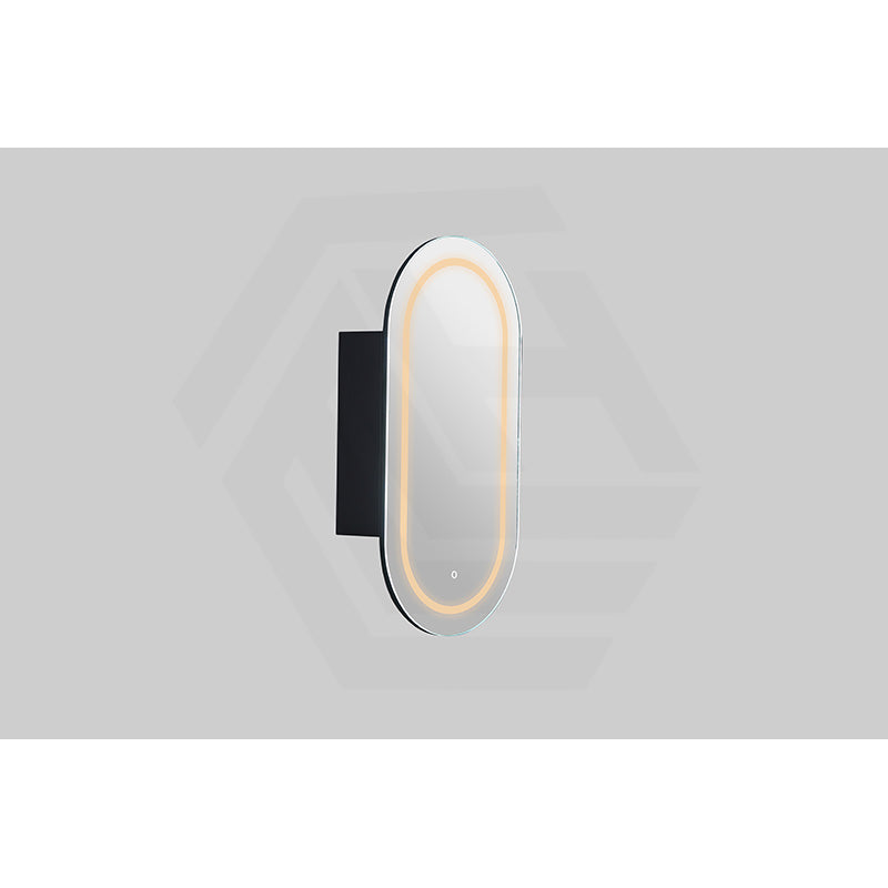 450x900x155mm Lukka Allison Pill Frontlit LED Mirror Oval Shaving Cabinet 3 Colours Lighting Matt White/Matt Black